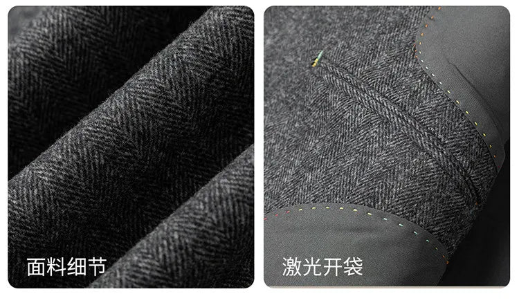 Autumn Winter Thicken Warm 50% Woolen Men Suit Jacket Retro Style Fashion Business Slim Fit Casual Wedding Groom Coats Tailcoat