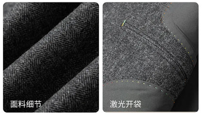 Autumn Winter Thicken Warm 50% Woolen Men Suit Jacket Retro Style Fashion Business Slim Fit Casual Wedding Groom Coats Tailcoat