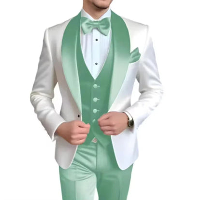 Men's 3-Piece Tuxedo Suit – Shawl Lapel, Slim Fit, Wedding & Formal Occasions