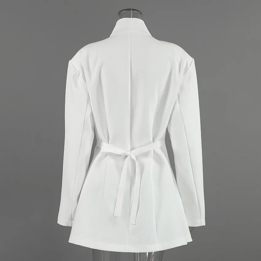 Winter,European,Clothes,Workplace,Office,Suit coat,Chic,Sexy,V-Neck,Elegance,Women,Tops,Long Sleeve,Lace up,Jacket,2026,6722002