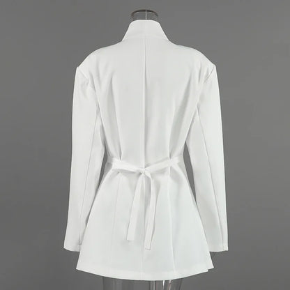 Winter,European,Clothes,Workplace,Office,Suit coat,Chic,Sexy,V-Neck,Elegance,Women,Tops,Long Sleeve,Lace up,Jacket,2026,6722002