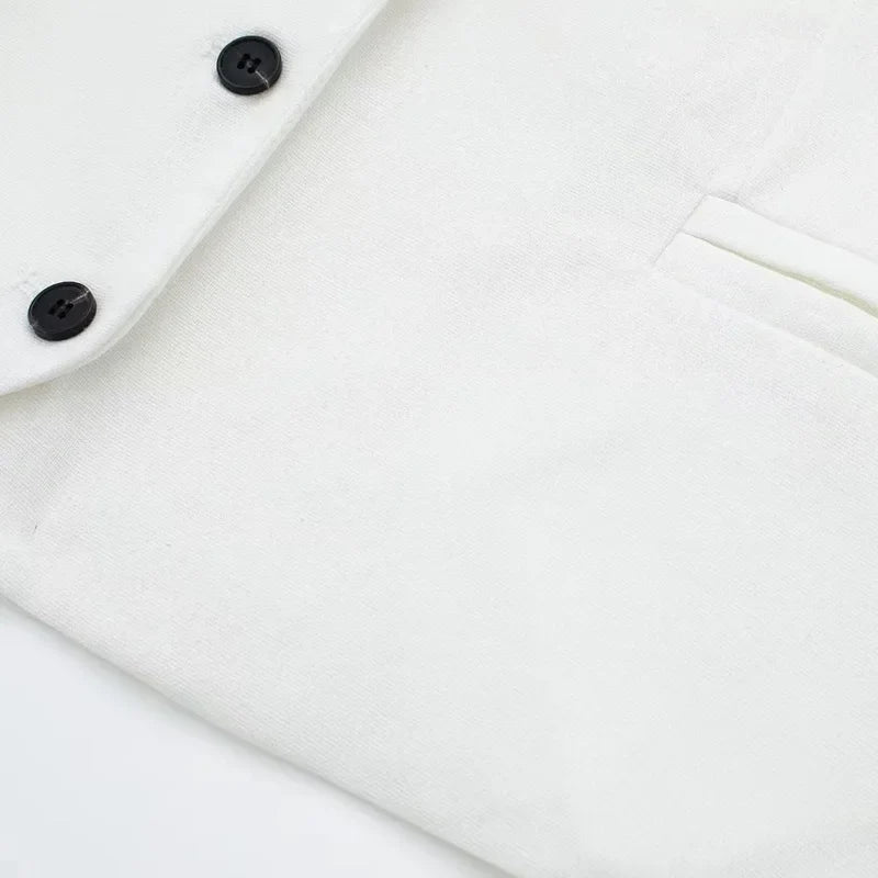 Women's Vest Tops 2024 Cropped Sleeveless Suit Vest Office Casual White Black Vest For Women Summer Formal Vests Woman