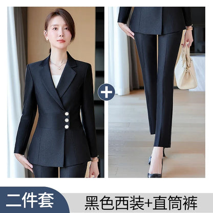New fashion professional women's clothing for 2025, high-quality two-piece suit jacket + pants. Elegant and charming