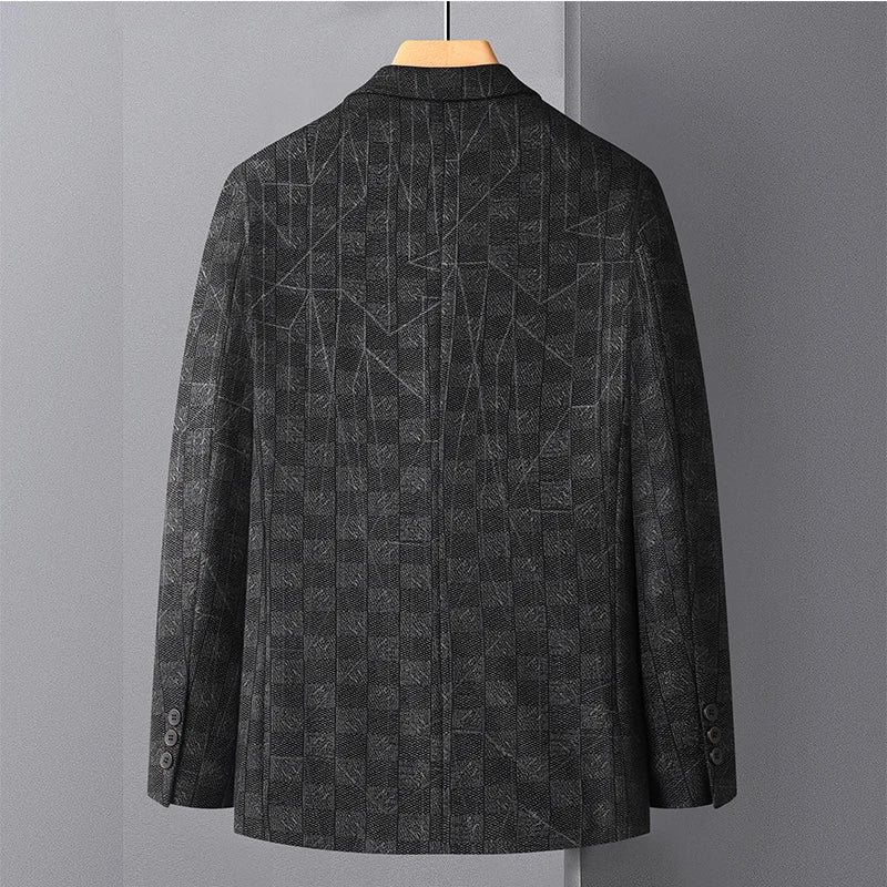 Blazer's New Men's Fashionable Business Wedding Banquet Casual Hosting Dress Showcases A High-end Middle-aged Gentleman Blazer