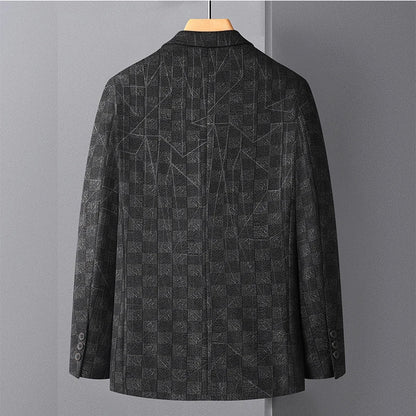 Blazer's New Men's Fashionable Business Wedding Banquet Casual Hosting Dress Showcases A High-end Middle-aged Gentleman Blazer