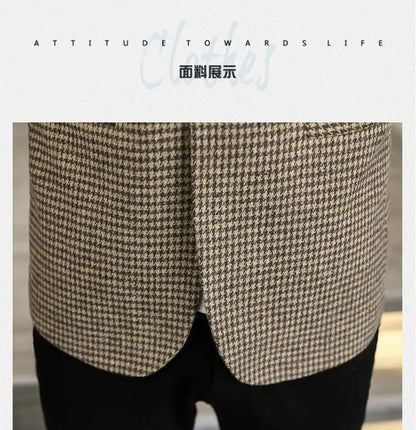 2026 Blazer Outdoor Men's Checked Fashion Business Trend Wedding Slimming Gentleman Casual Korean Travel High Formal Wear Blazer