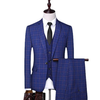 Men's 3-Piece Suit Slim Fit Blazer Vest Trousers Smart Casual Business Formal