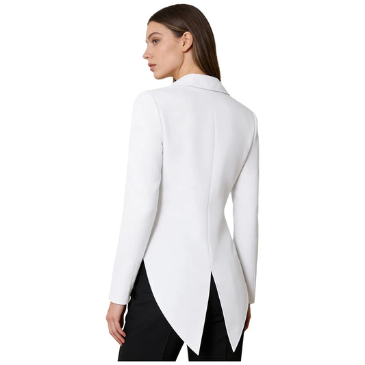 Womens Tailcoat Blazer Vintage Swallowtail Jacket Lapel Tuxedo Coat Outerwear for Nightclub Cocktails Waitress Cosplay Costume