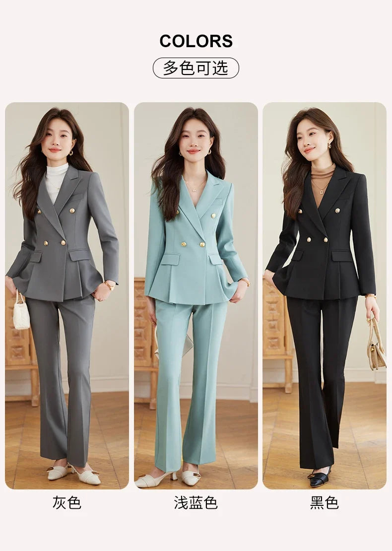 Elegant and fashionable professional women's high-quality two-piece suit jacket + pants. 2025 autumn/winter new styles