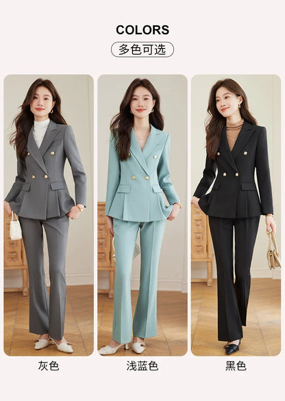 Elegant and fashionable professional women's high-quality two-piece suit jacket + pants. 2025 autumn/winter new styles