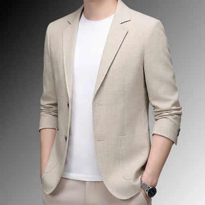 Men's Premium Linen Blend Casual Blazer, Summer Breathable UV Protection Jacket