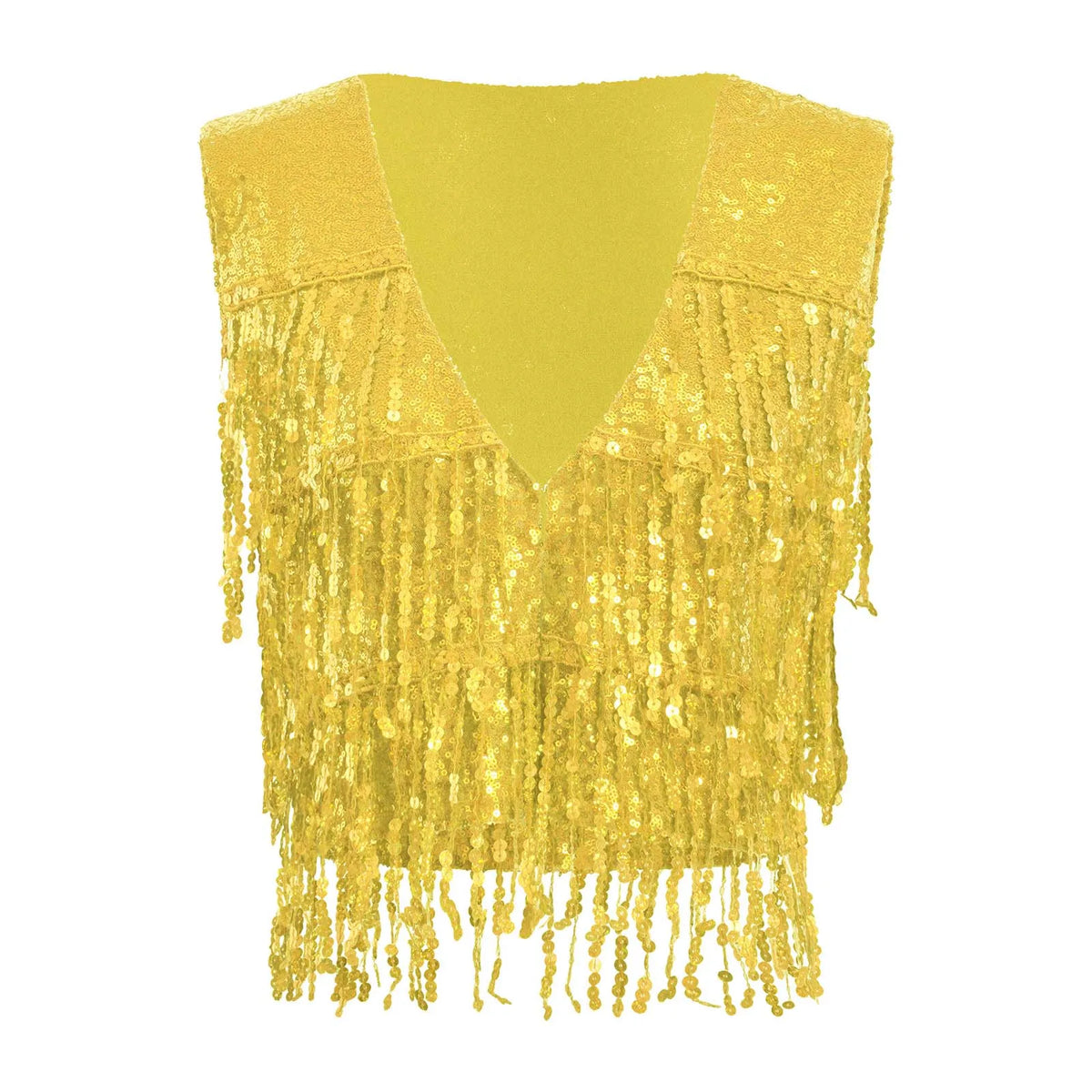 Women's Fringe Vest Clubwear Jazz Modern Dance Waistcoat Glitter Tassel Sleeveless Jacket Sequins Vests Music Festival Costumes