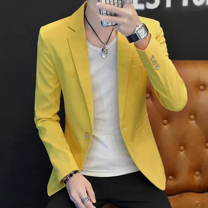 Blazer: Outdoor Fashion, Business-style, Gentleman's Wedding Host, Campus Casual, Relaxed, Korean-style, Youthful Men's Blazer