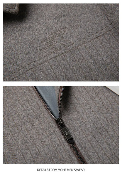 Men's Double-Faced Woolen Zipper Jacket Autumn Winter 50% Wool Removable Inner Vest Mid-Youth Fashionable Woolen Top