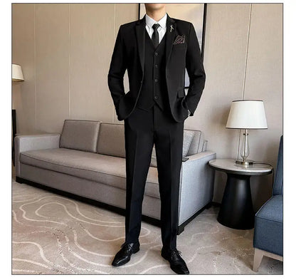 Men's 3-Piece Suit – Blazer, Vest & Trousers | Smart Casual Business & Wedding Suit