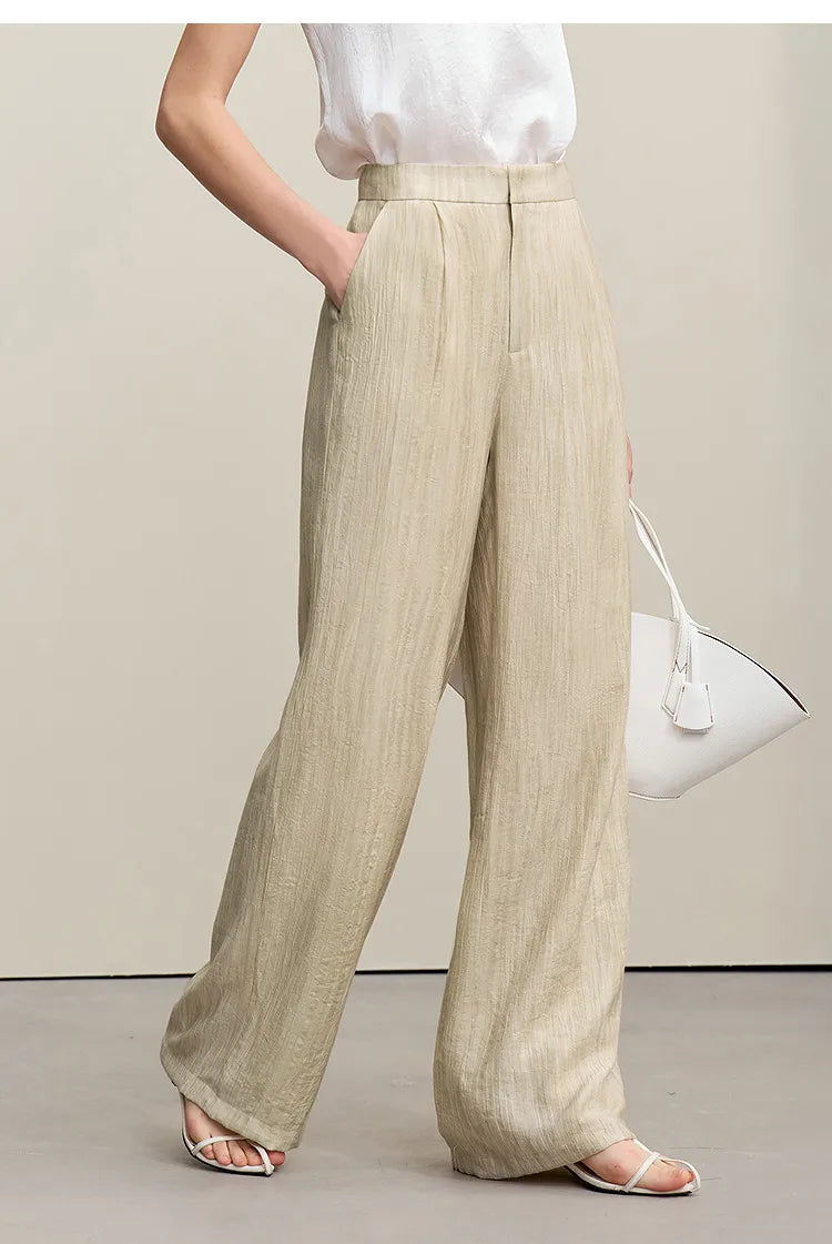 Women's Jacket 2026 Summer New Loose Casual V-neck Single Button Blazer Separate Versatile Wide-leg Women Trousers 12621092