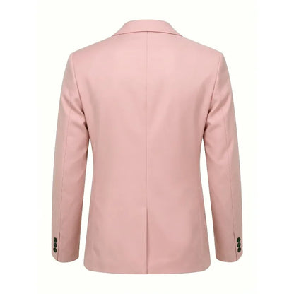Man Blazer Korean Slim Simple Solid Color Turn Down Collar Male Suit Outerwear Business Casual Long Sleeeve Men Coat