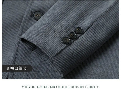 High-quality New Men's Fashionable and Stylish Corduroy Suits for Banquets, Business and Casual Wear, Versatile Suits