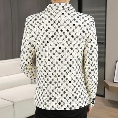 Blazer Men's Fashion Outdoor Travel Gentleman Wedding Slimming Business Versatile Letter Youth Casual Korean Formal Wear Blazer
