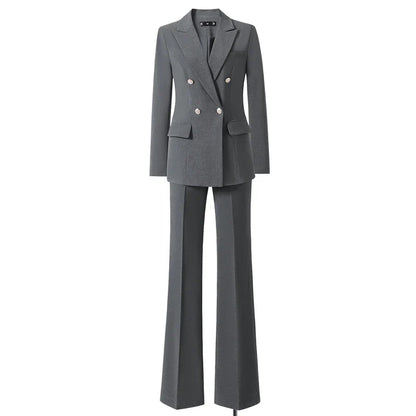 Chic Business Elegant Woman Suits Two Pieces New Matching Sets Blazer Pants Lady Outfit Classic Formal Clothes Office Work