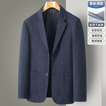 Men's Casual Loose Fit Blazer 13 Colors All-Season Plaid Suit Jacket for Men