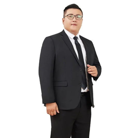 Men's Plus Size Suit Blazer, Single-Breasted Fat Guy Formal Wear, Males Wedding Blazer Jacket, Professional Workwear for Men