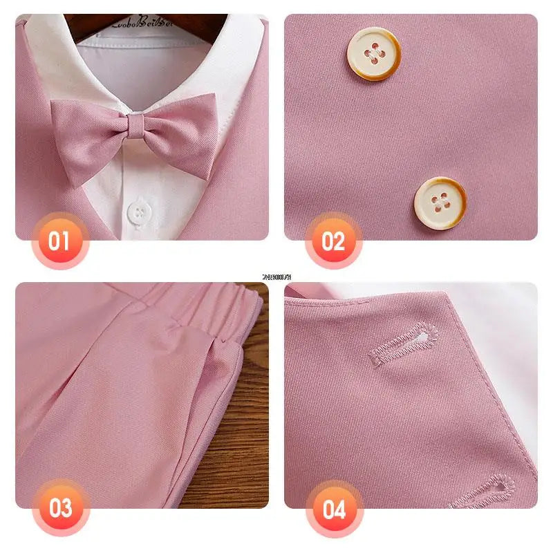 Boys Formal Suit Set – Vest, Pants & Bowtie for Kids