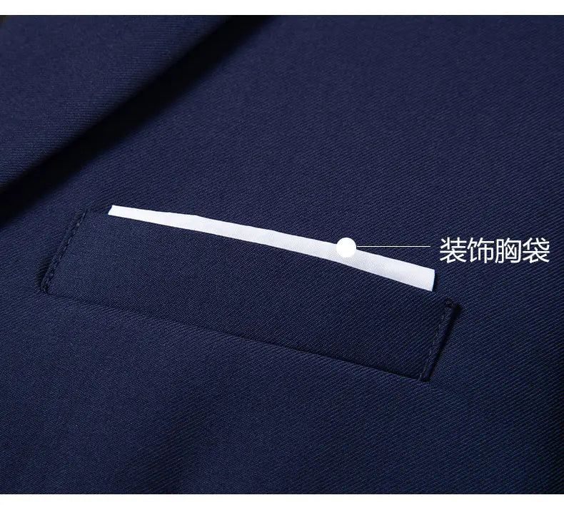 Blazer Fashion Men Business Casual Solid Color British Style Wedding Gentleman Slim Professional Formal Suit Blazer