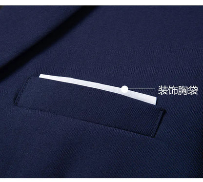 Blazer Fashion Men Business Casual Solid Color British Style Wedding Gentleman Slim Professional Formal Suit Blazer