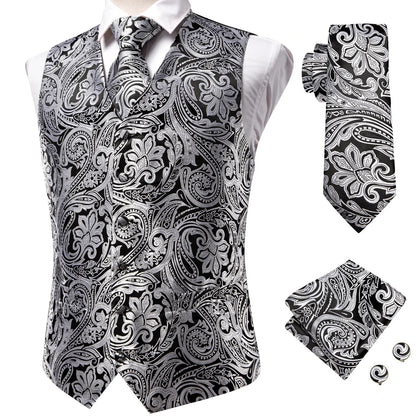 Men's Vest Suit Set – Champagne Gold Paisley Waistcoat for Weddings & Formal Events