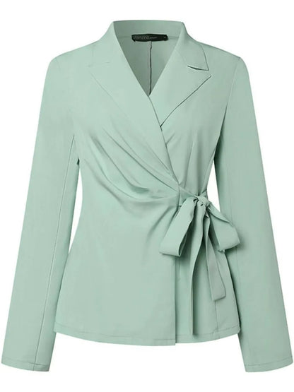 Spring 2pcs Office Women Matching Sets Solid Work OL Blazer Suits Fashion Long Sleeve Shirt Wide Leg Pant Sets Outfit 2026