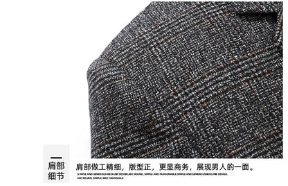Blazer Autumn and Winter Men's Fashion Business Outdoor Travel Checkered Wedding Youth Slimming Casual High Formal Wear Blazer