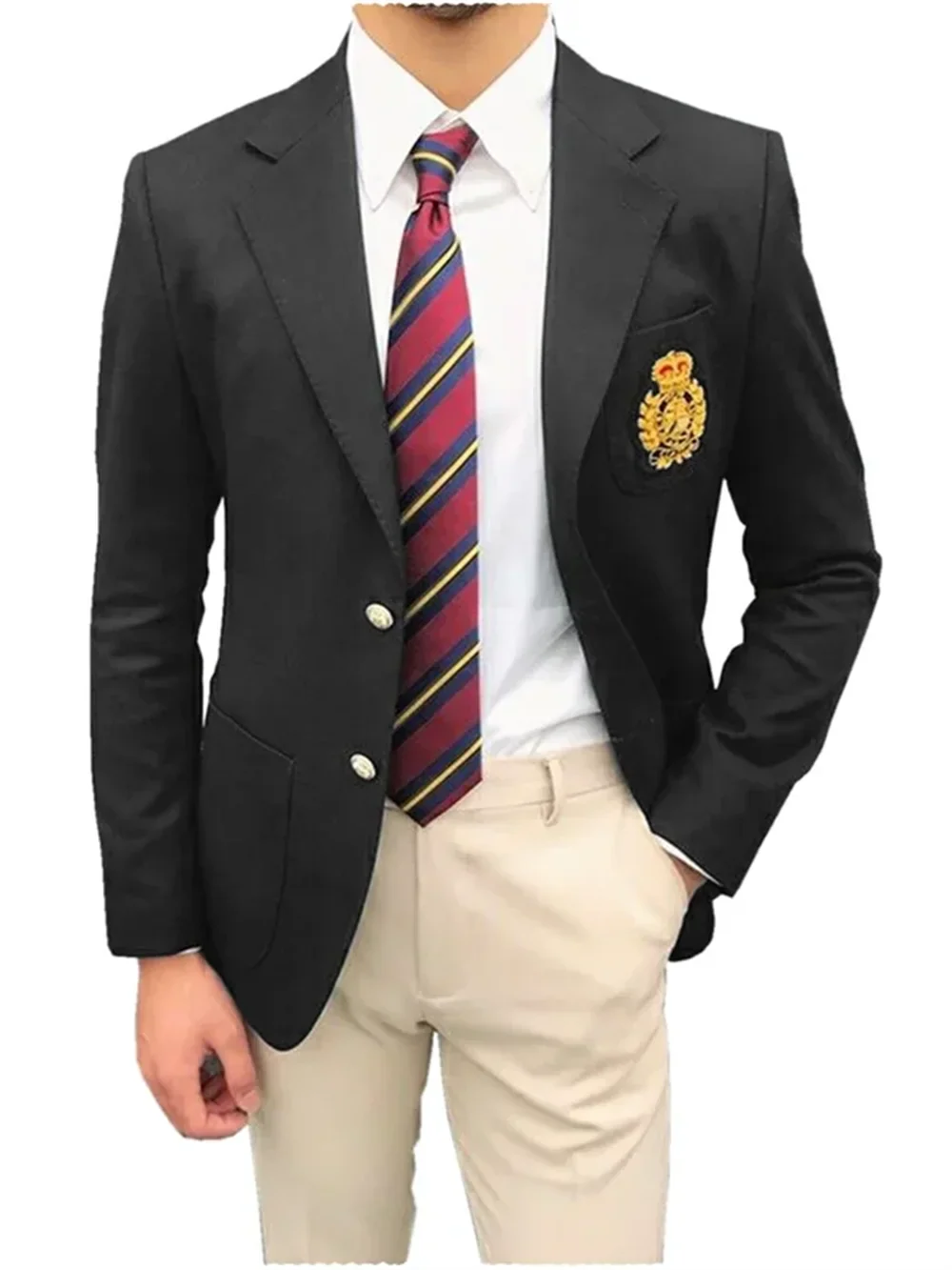 1PieceRed Men's Suit Single Breasted Notch Lapel Jacket Business Casual Blazer Coat High Quality Fashionable Slim Fitting Tuxedo