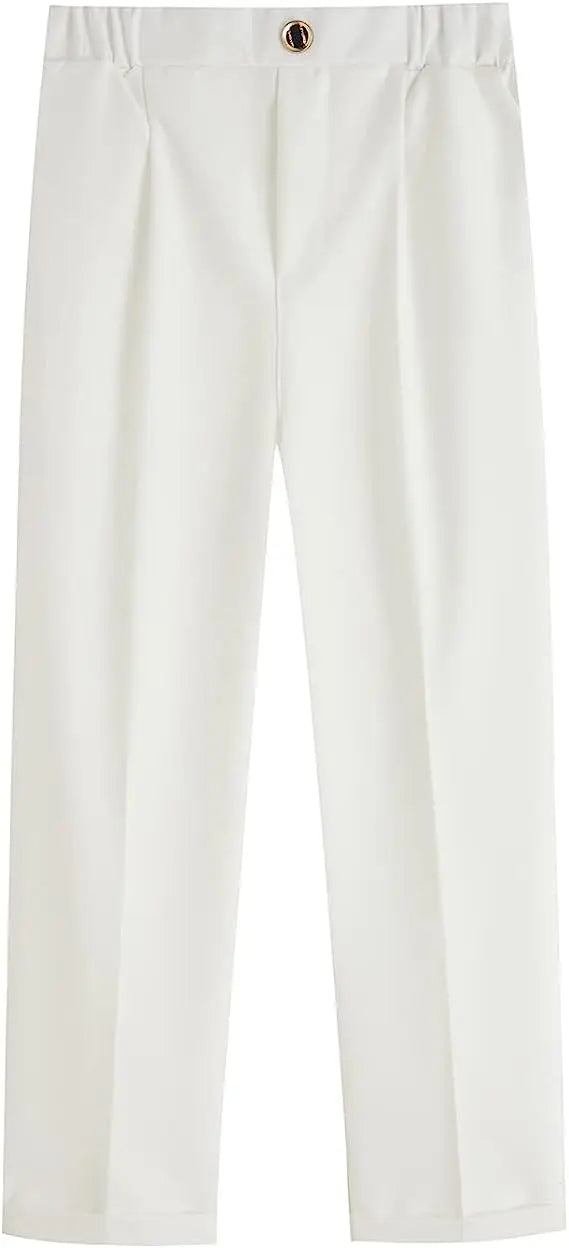 Boys White Jacket Pants Botwtie 3PS Photograph Suit Kids Birthday Evening Party Dress Children Wedding Prom Tuxedo Dance Costume