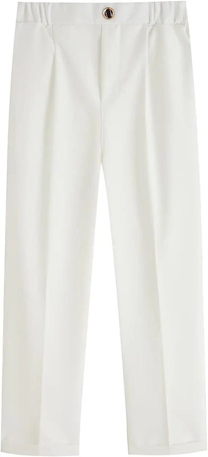 Boys White Jacket Pants Botwtie 3PS Photograph Suit Kids Birthday Evening Party Dress Children Wedding Prom Tuxedo Dance Costume