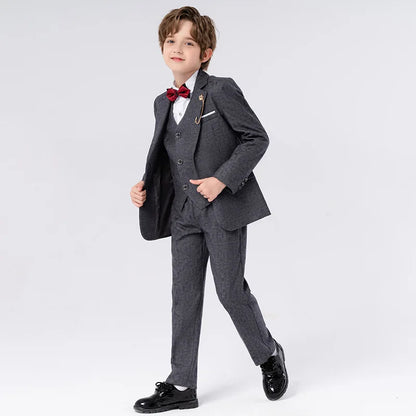 Low-price clearance sale Boys 3Pieces/Set Jacket Vest Pants Photography Suit Kids Piano Wedding Party Dress Children Costume