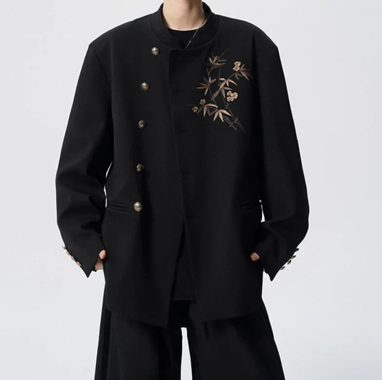 Luxury Man Clothing 2026 Yamamoto Blazer Suits Bamboo Embroidery Designer Mens Chaquetas Hombre Elegantes Chinese Style Uniform