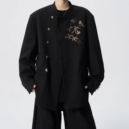Luxury Man Clothing 2026 Yamamoto Blazer Suits Bamboo Embroidery Designer Mens Chaquetas Hombre Elegantes Chinese Style Uniform