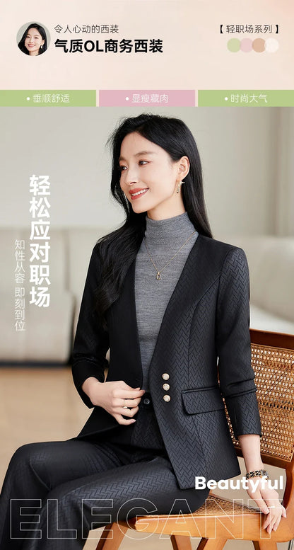 Purple Suit for Women, Professional Business Formal Suit, Jacket and Pants, New Fashion Office Work Clothes for Ladies