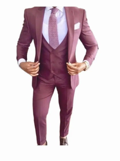 Mens 3 Piece Suit Elegant Wedding Slim Fit Party Wear Formal Coat Pants Men Clothing Men Prom Suit