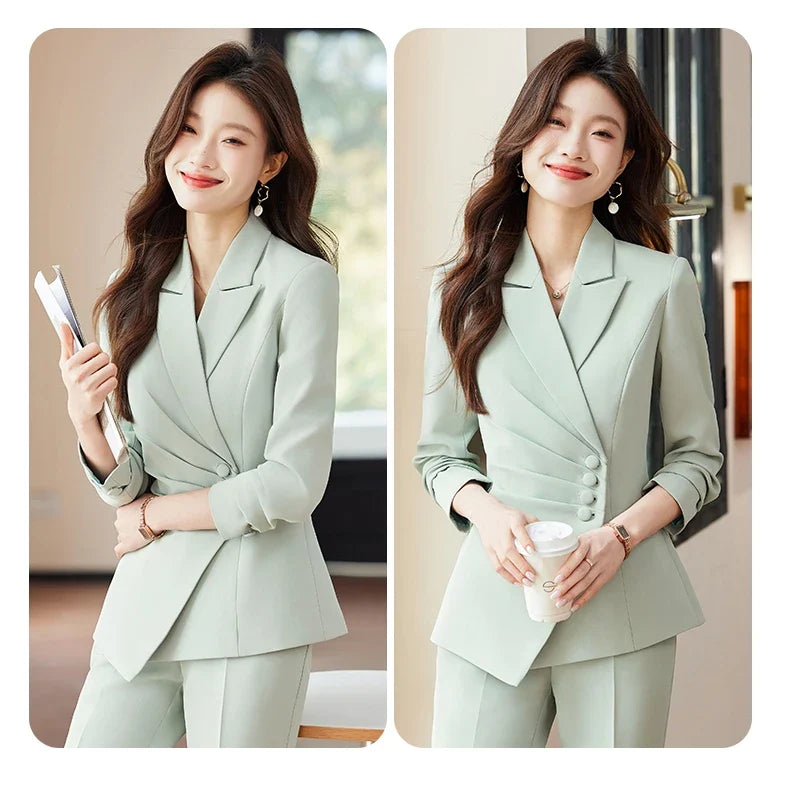 Fashionable Business Women's Clothing, Boutique Long-Sleeved Two-Piece Pants + Blazer, New Style in 2025