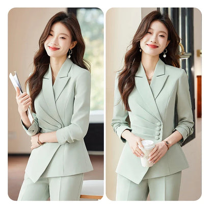 Fashionable Business Women's Clothing, Boutique Long-Sleeved Two-Piece Pants + Blazer, New Style in 2025
