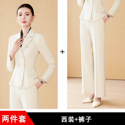 Fashion professional women's high-quality two-piece pants+blazers, exquisite elegant, new products for autumn winter 2025