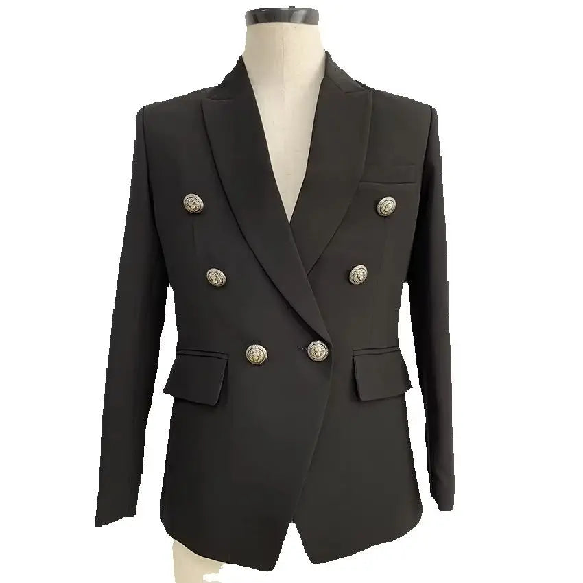 Men's Slim Fit Peak Lapel Double Breasted Blazer Jacket Fashion Male Coat Business Casual for Party Banquet Spring Autumn Coat