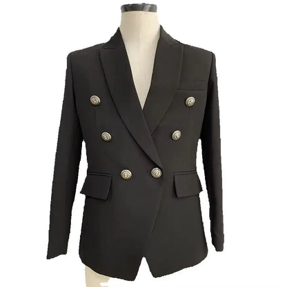 Men's Slim Fit Peak Lapel Double Breasted Blazer Jacket Fashion Male Coat Business Casual for Party Banquet Spring Autumn Coat