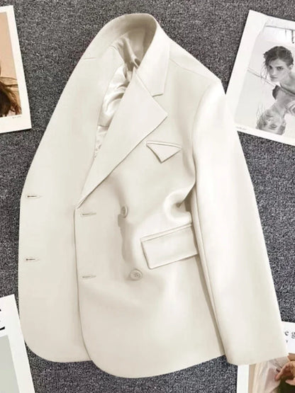 Women's Korean Fashion Long Sleeve Blazer Spring Autumn Casual Loose Office Coat Versatile Street Trend Blazer for Women