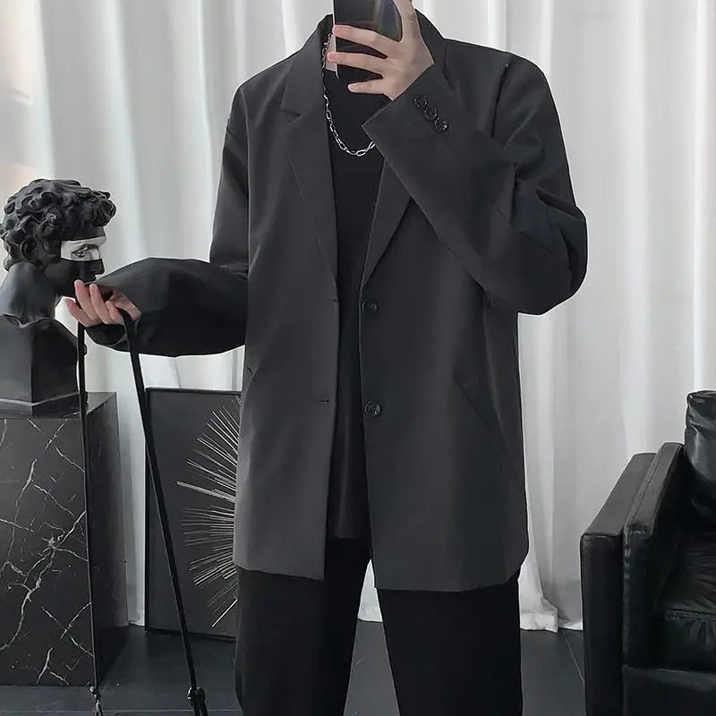 Men Korean Style Casual Blazer 2026 Spring Autumn Wrinkle Free Trendy Ins Couple Jacket Fashion Suit Coat