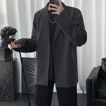 Men Korean Style Casual Blazer 2026 Spring Autumn Wrinkle Free Trendy Ins Couple Jacket Fashion Suit Coat