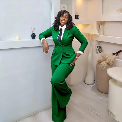 Classic Professional Burgundy Double Breasted Women's Suit Office Formal 2 Piece Jacket Pants Set Casual Daily Streetwear