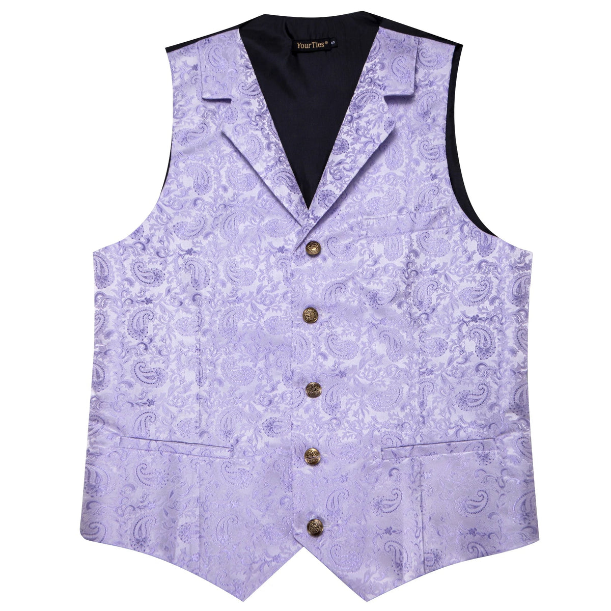 Men's Paisley Waistcoat with Matching Tie, Pocket Square and Cufflinks Set for Weddings and Business Events